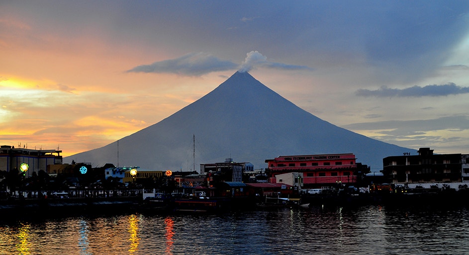 Mayon on the coast of albay Gulf