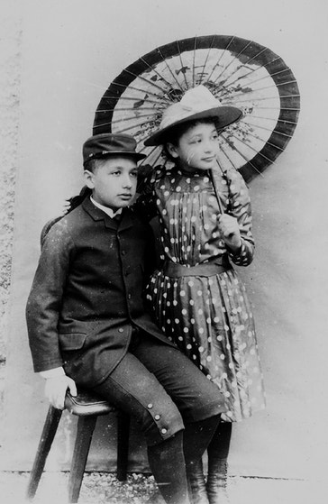 image title: Einstein and his younger sister Maria