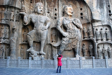 image title: Buddhist sculptures at Longmen Grottoes