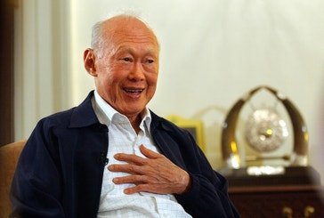 image title: Singapore Prime Minister Lee Kuan Yew