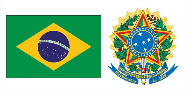 Brazil flag and coat of arms