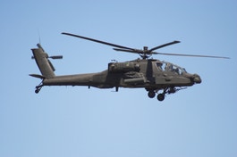 The armed forces use helicopters to carry soldiers and battle equipment. photo